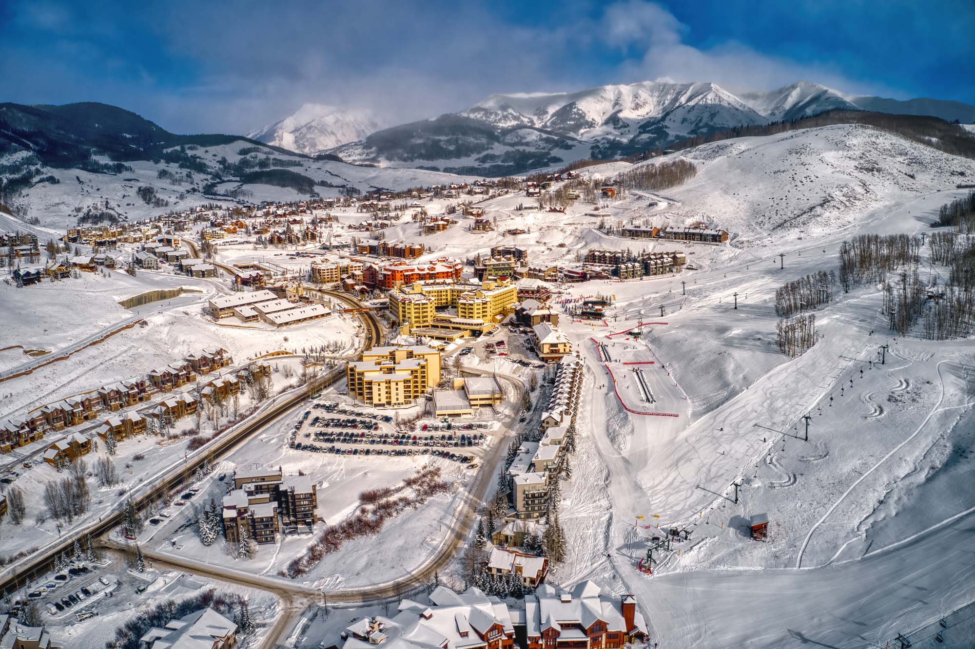 Aerial View of the Ski Resort Town of Crested Butte, Colorado