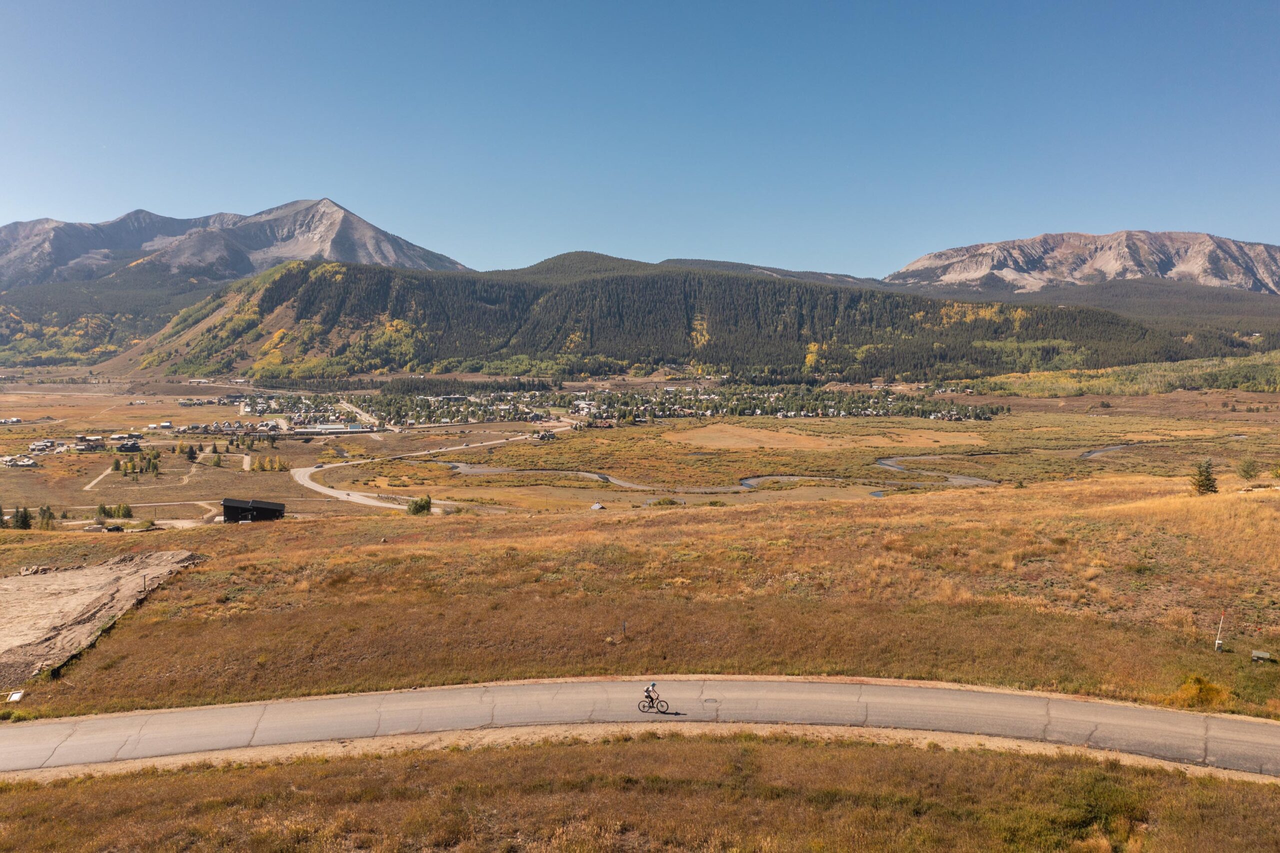 370 Saddle Ridge Ranch Road Crested Butte, Colorado - drone view of bike path