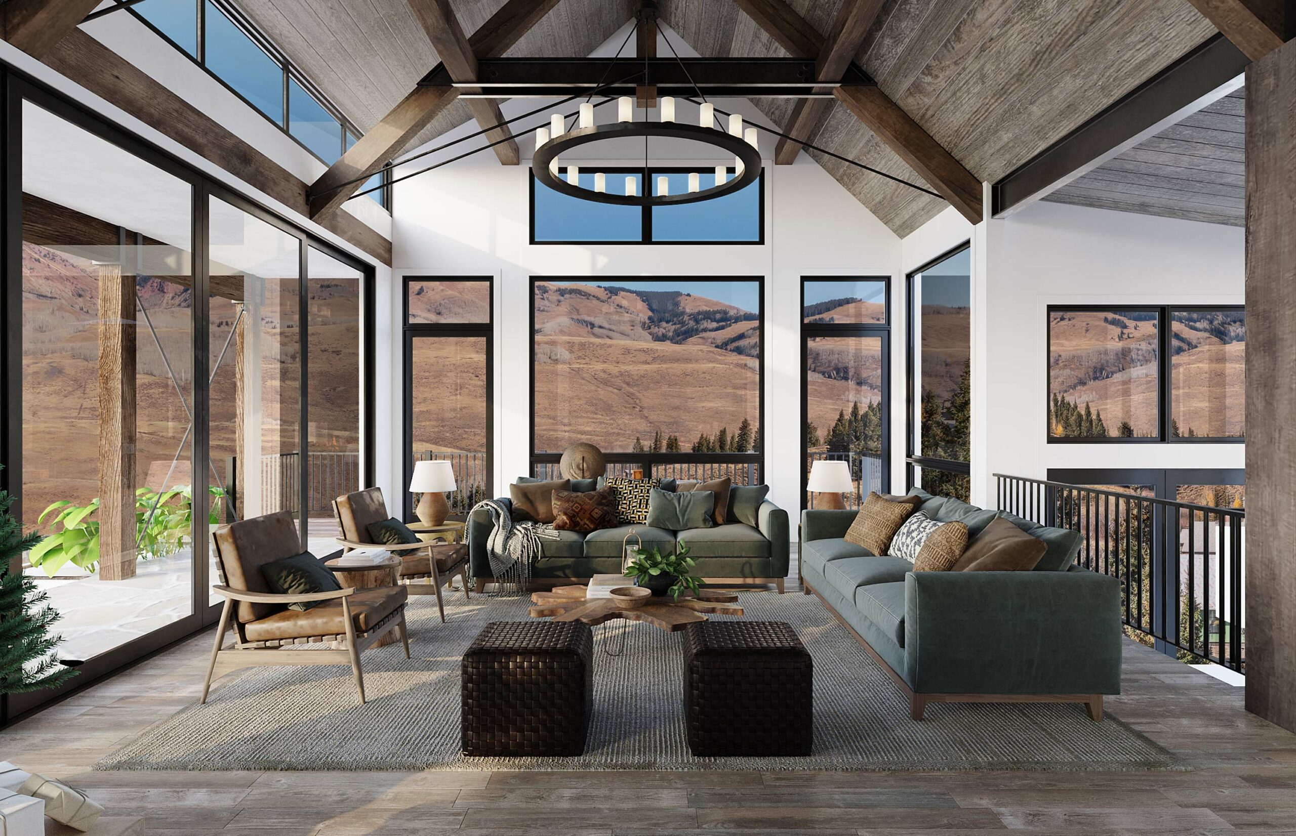 18 Walking Deer Lane Mt. Crested Butte, Colorado - living room rendering